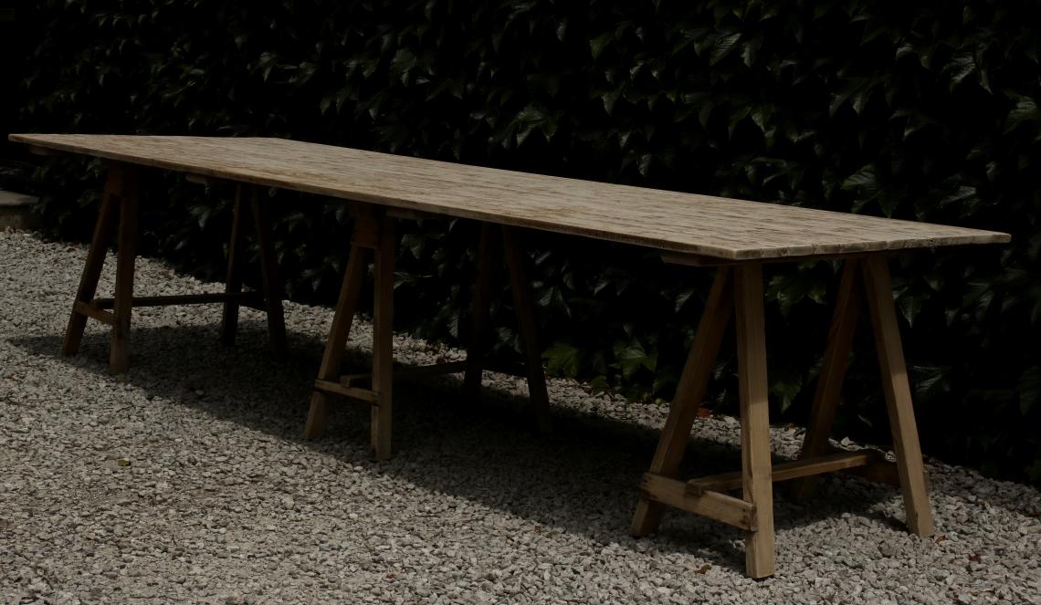 Large French Trestle Table